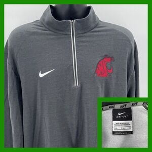 Nike Washington State Cougars Dri-FIT‎ XXL Pullover Gray Quarter Zip